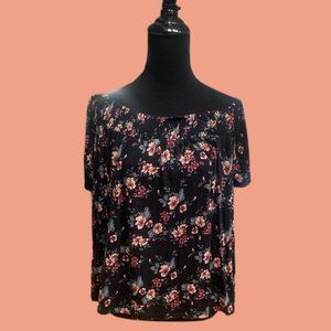 Floral American Eagle Off-Shoulder Top